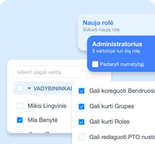 Darbo laiko sistemos personalizuota prieiga pavyzdys