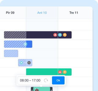 Suplanuotų darbo pamainų sistemoje pavyzdys