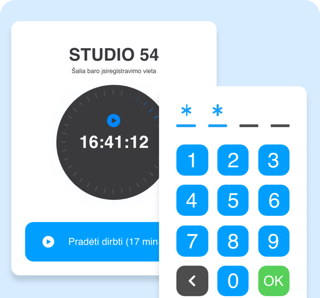 Stacionaraus darbuotojų identifikavimo sistemos kiosko pavyzdys