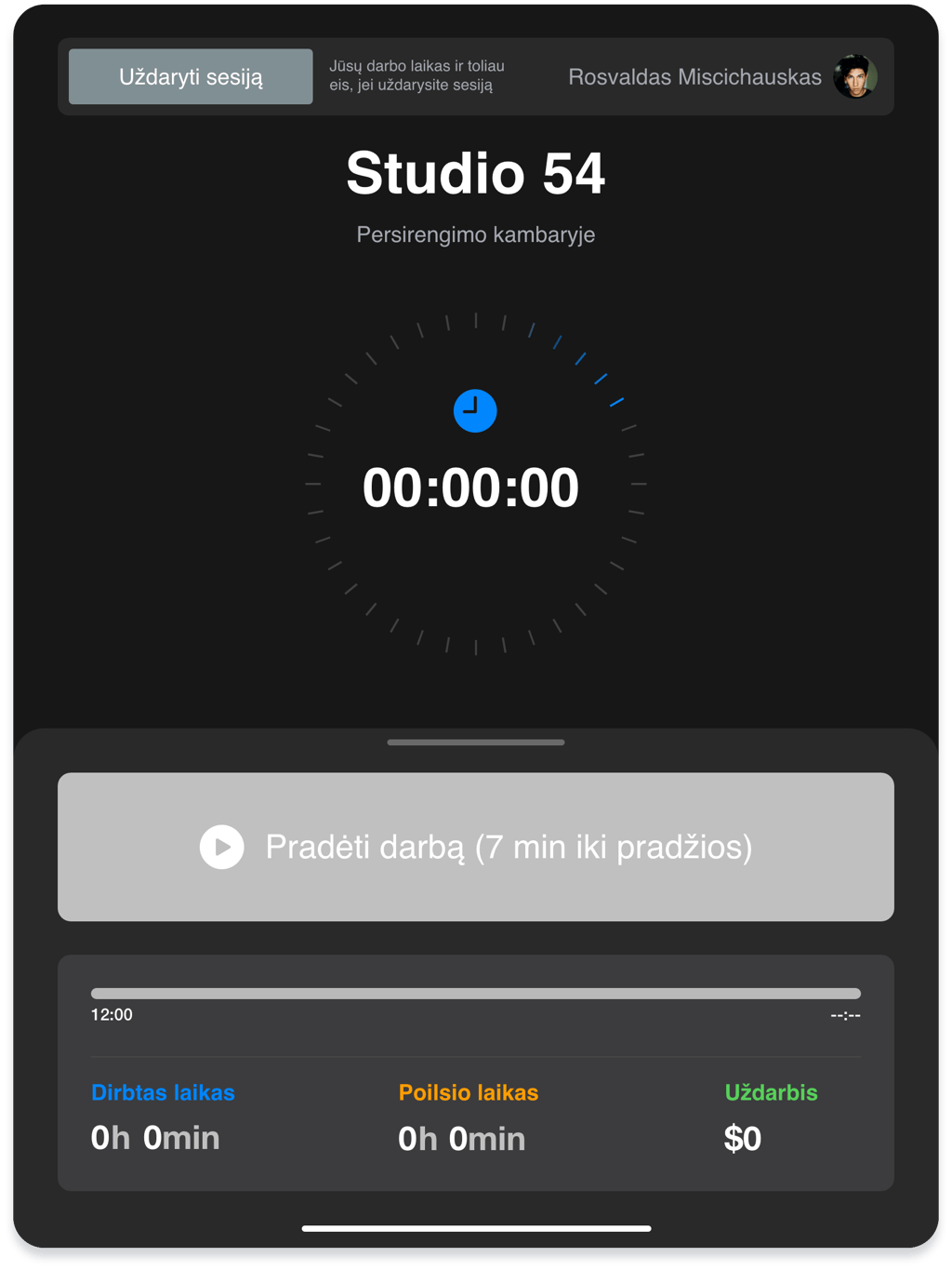 Darbo laiko registravimas ne anksčiau suplanuotos pamainos Grownu kioske