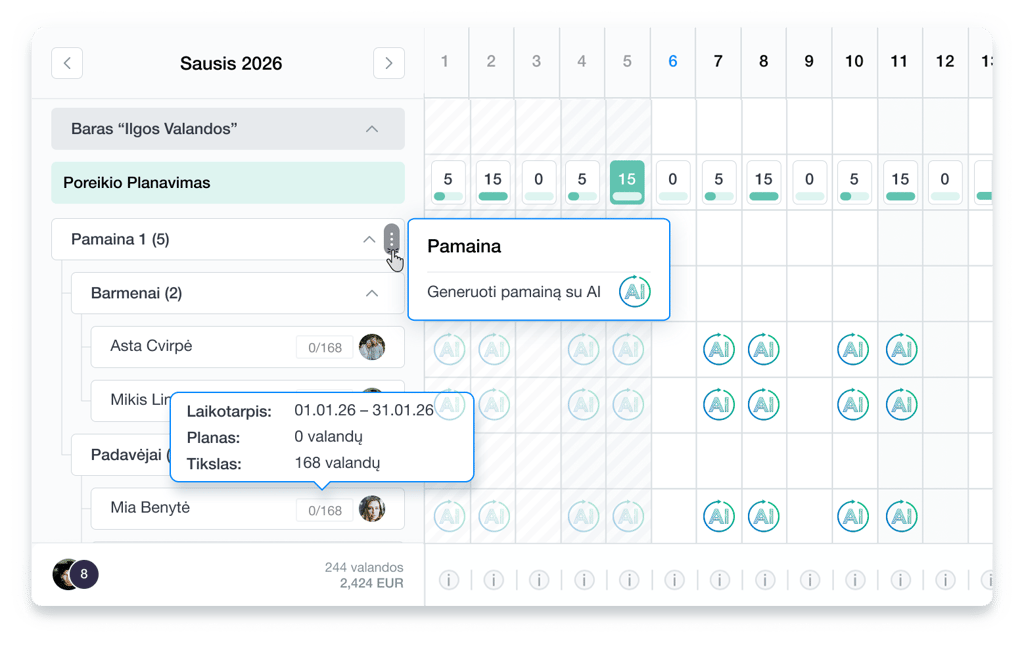 Automatinis pamainų generavimas su dirbtiniu intelektu Grownu sistemoje