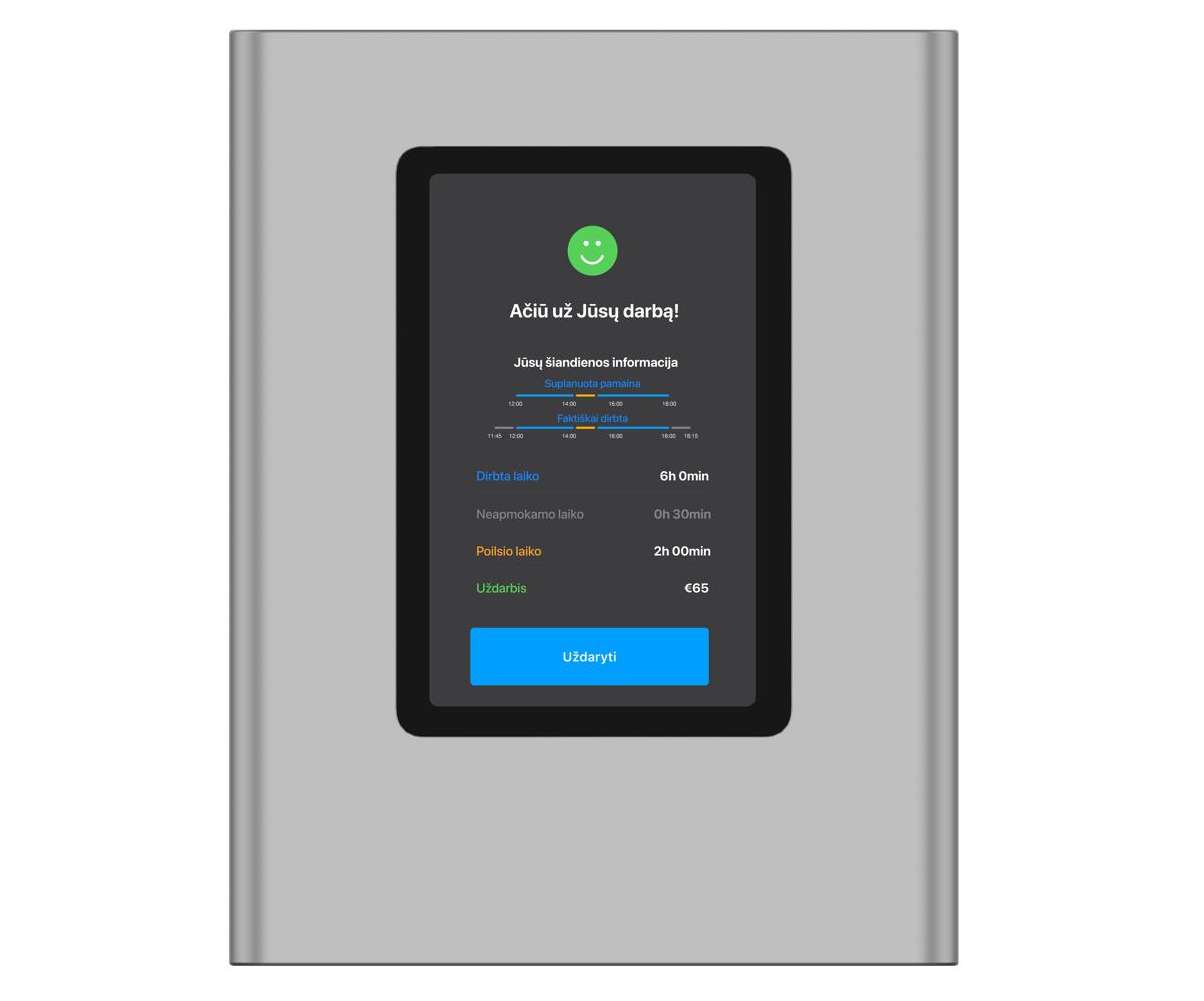 Neapmokamų valandų atvaizdavimas