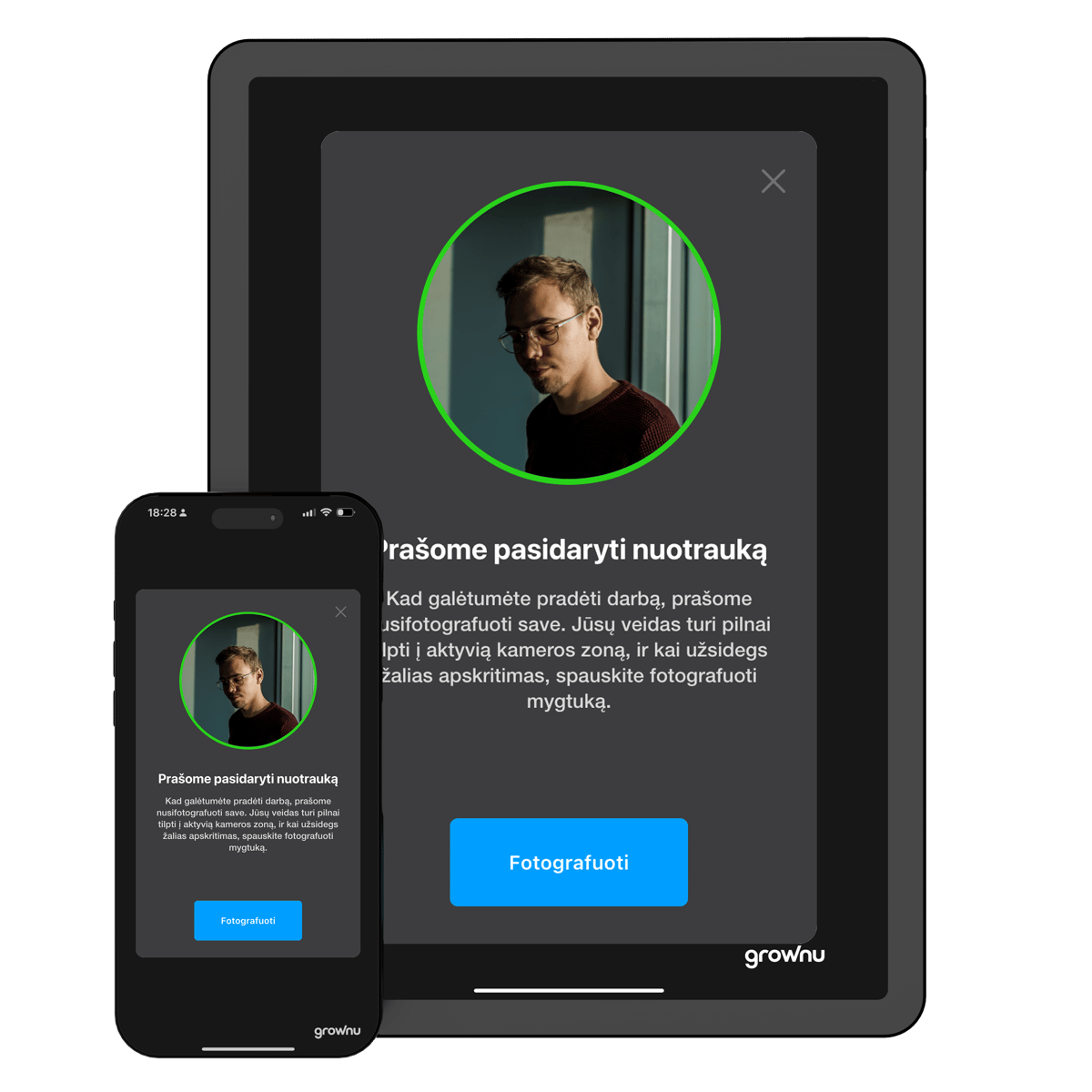 Darbuotojo nuotraukos fiksavimas