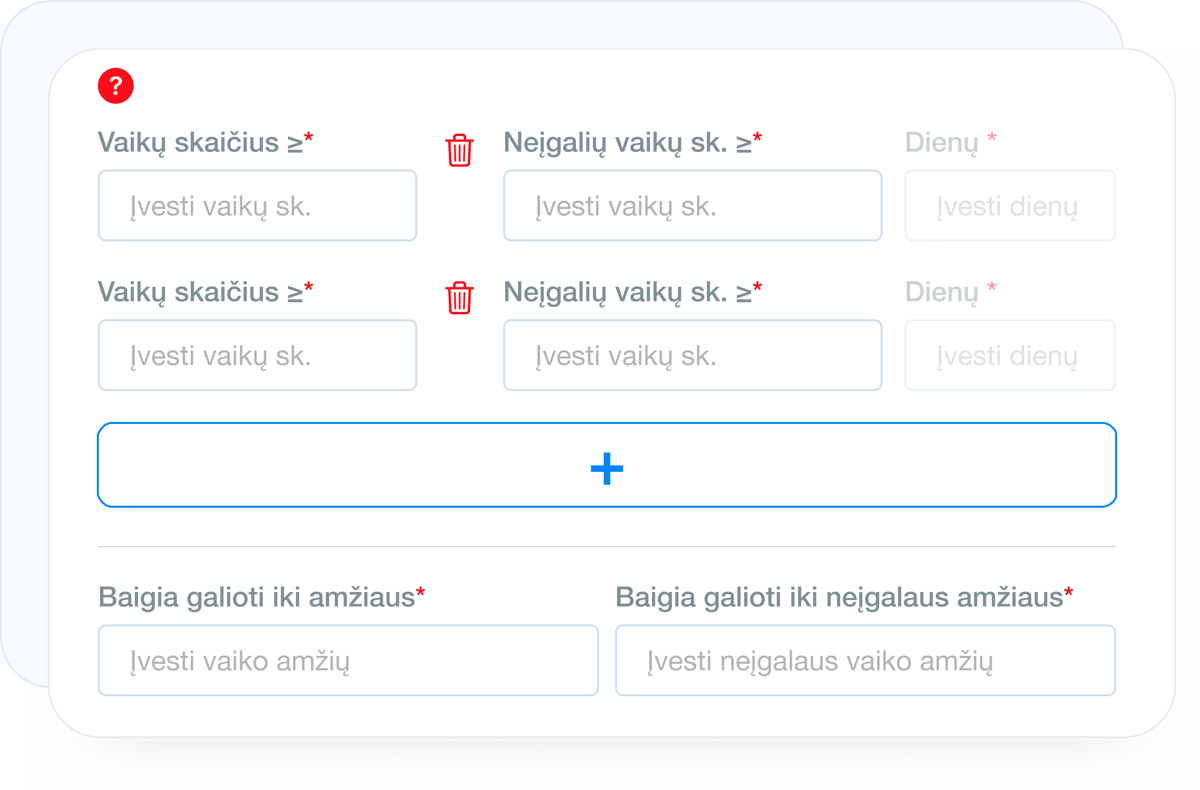 Mamadienių ir tėvadienių valdymas su automatiniu amžiaus tikrinimu